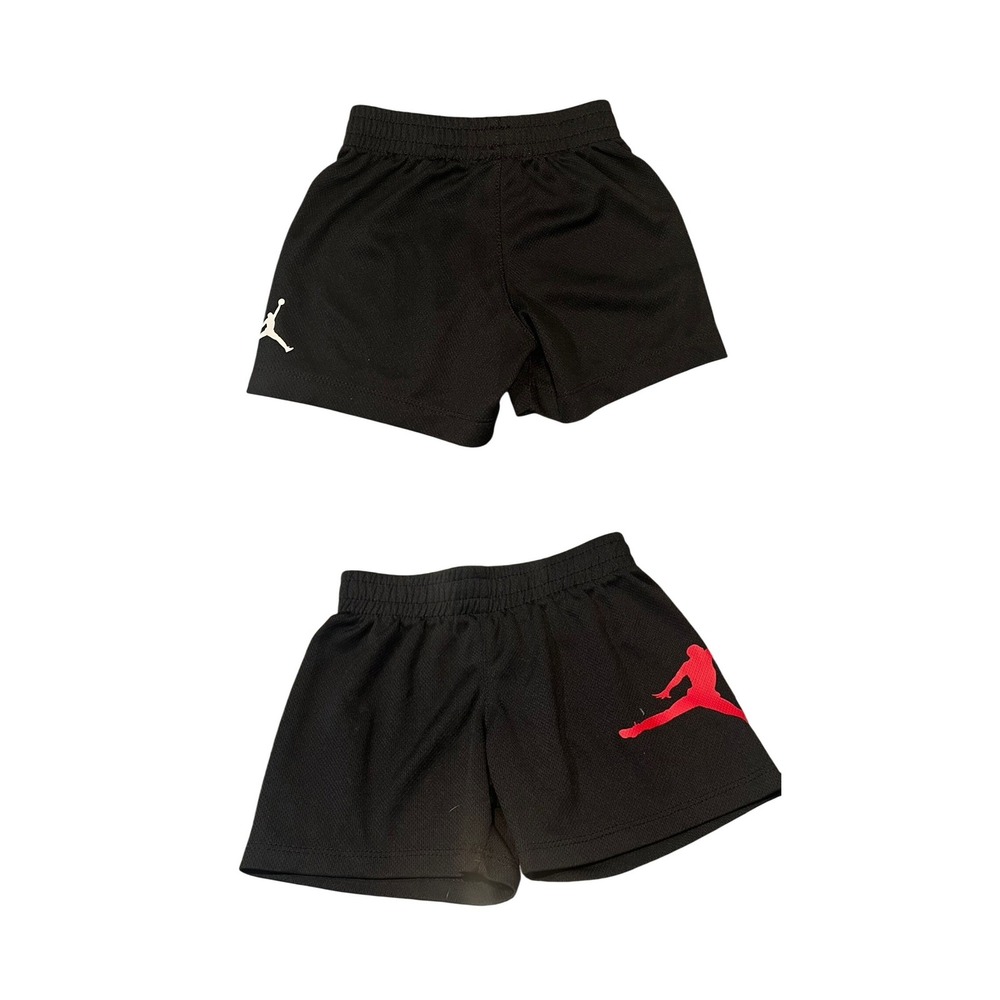 2 Ct Jordan Boys Black Mesh Athletic Shorts Jumpman Logo 18m (0919)